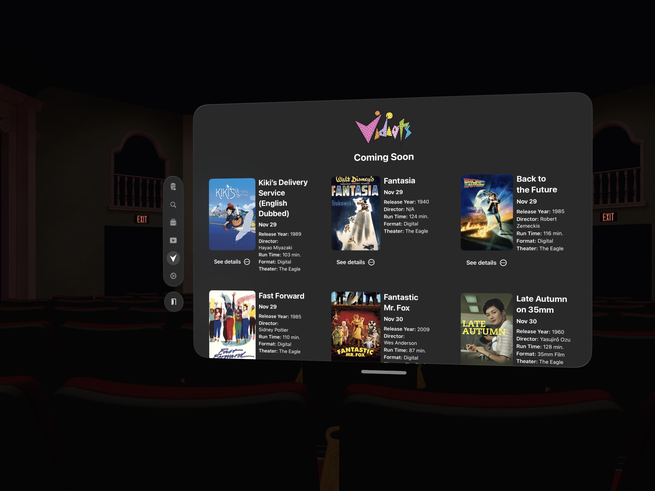 Vidiots Eagle Theater coming soon screen
